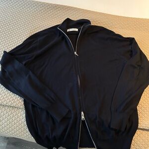 Brunello Cucinelli Navy Full-Zip Sweater